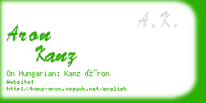 aron kanz business card